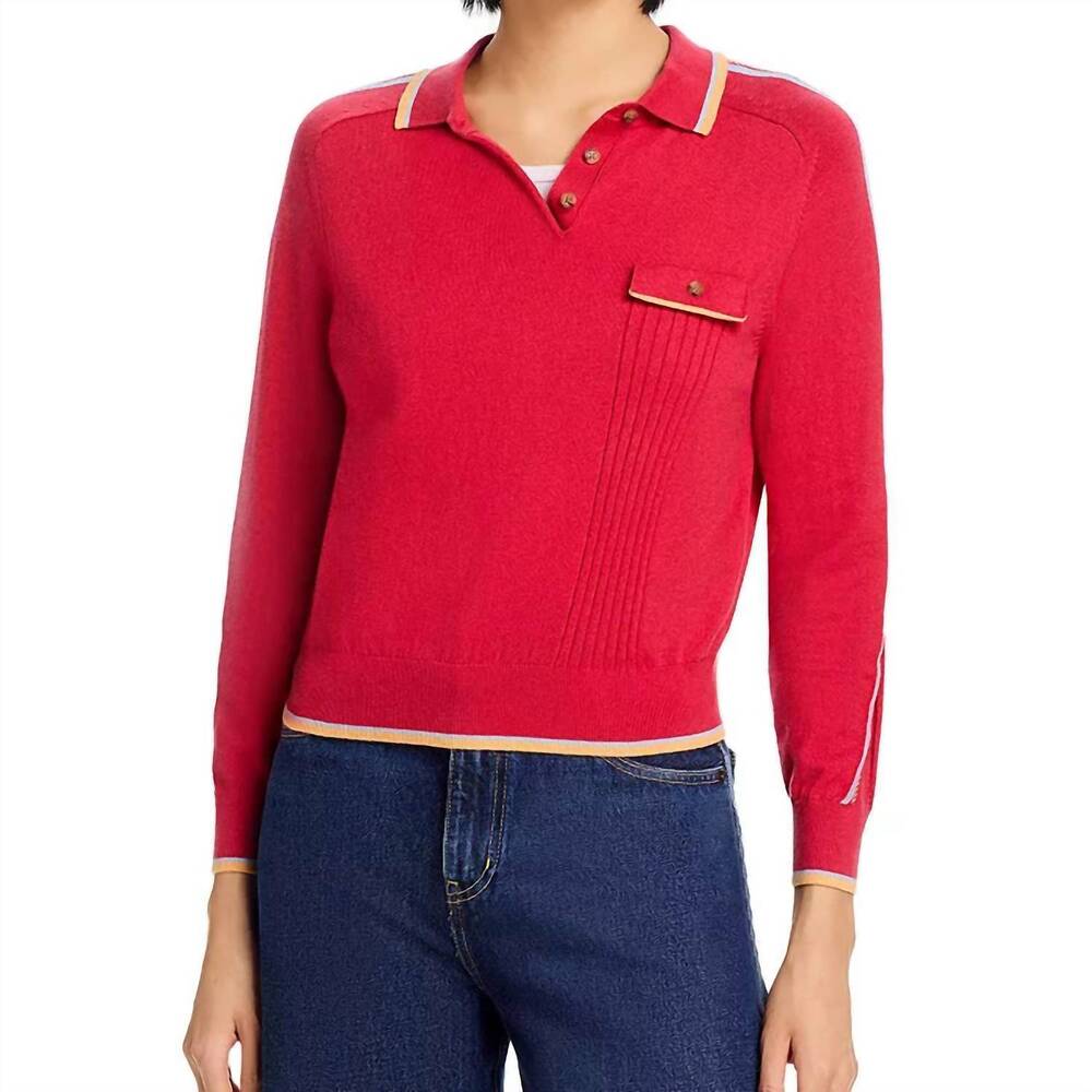NEW GUEST IN RESIDENCE women's relay polo top in scarlet